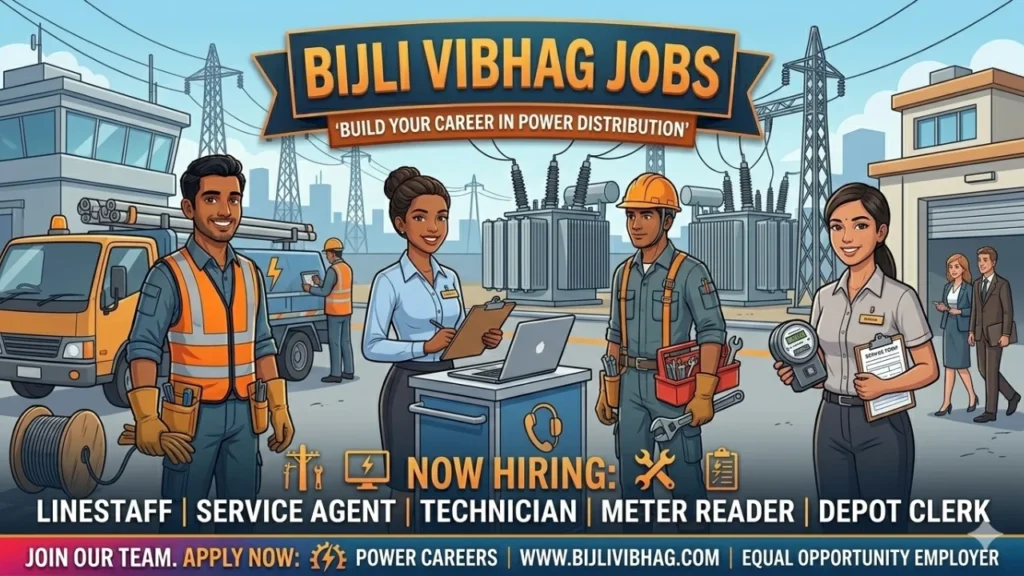 Bijli Vibhag Jobs 2026: Helper, Meter Reader, Office Assistant & Support Staff Recruitment Bijli Vibhag Jobs